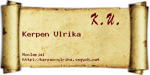 Kerpen Ulrika névjegykártya